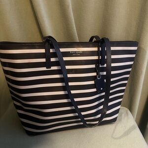 Kate Spade Navy and White Striped Tote
